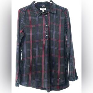 VTG Triple Five Soul NYC women Babydoll Shirt 3/4 Sleeve Y2K 555 Coquette plaid